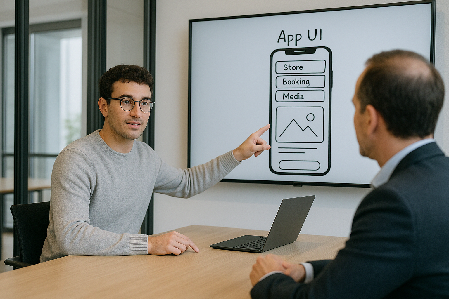 UI/UX Design - Presenting app design mockups to client